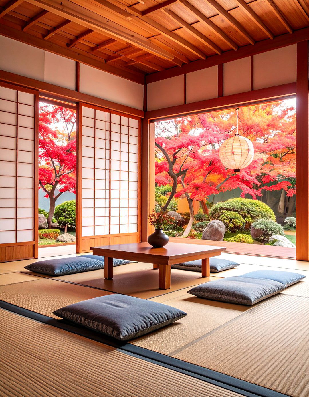 Tatami Platform Zen Room with Shoji Screens - 25 Zen Room Ideas