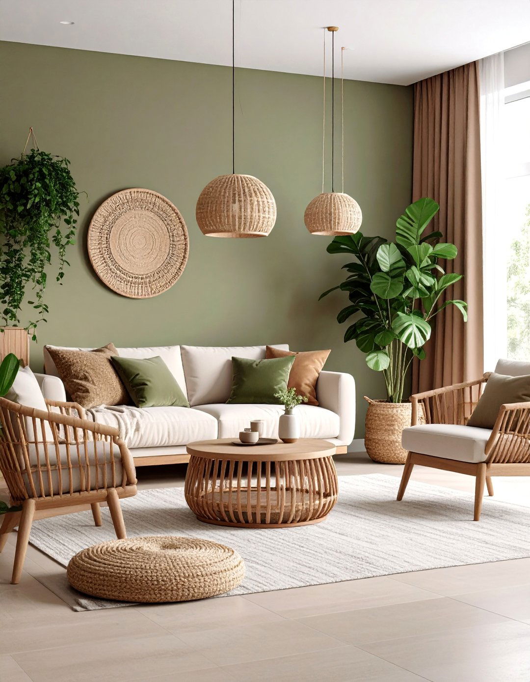 Taupe Accent Wall Living Room with Bold Contrast - 25 Taupe Living Room Ideas