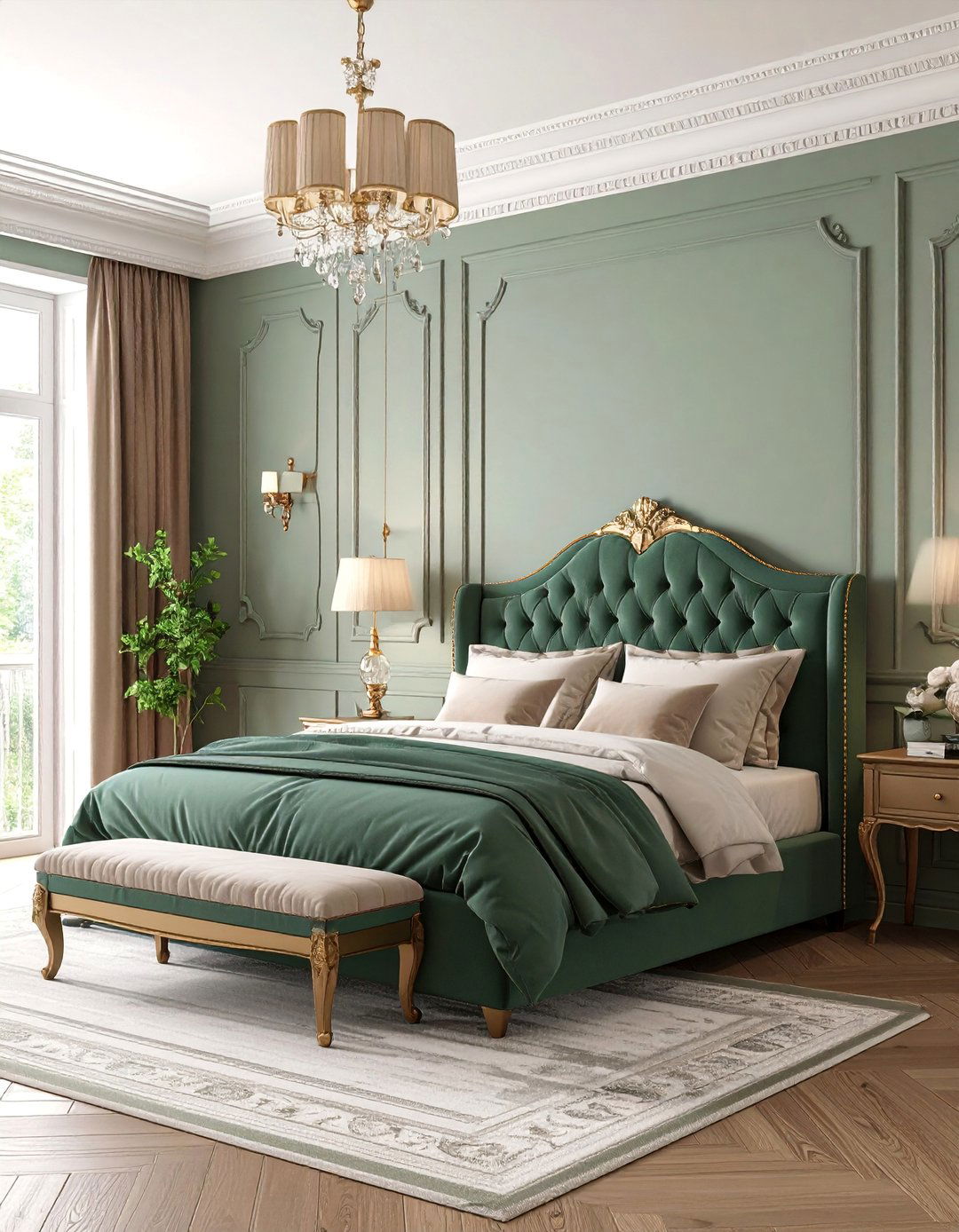 Taupe Bedroom with Architectural Details - 25 Taupe Bedroom Ideas
