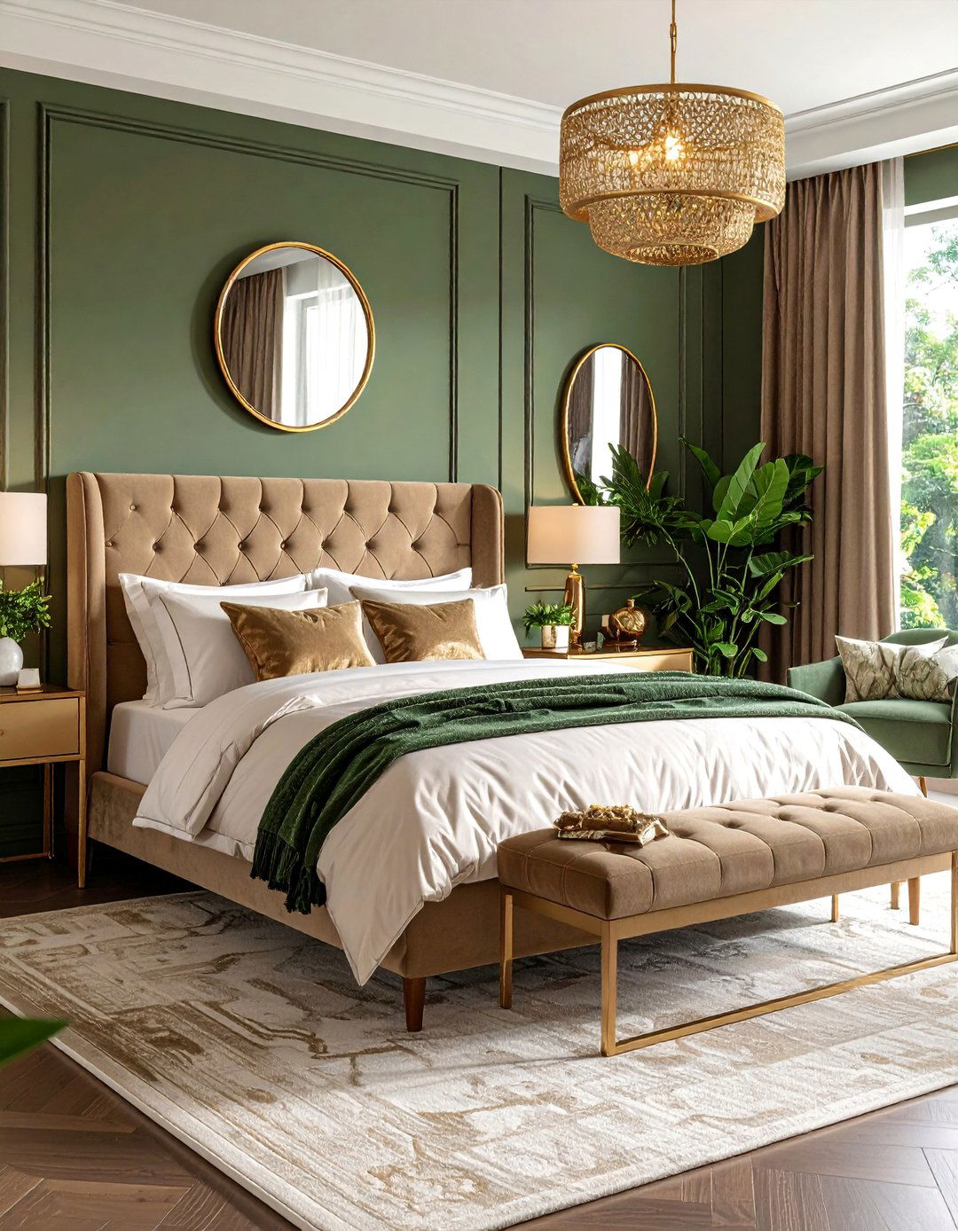 Taupe Bedroom with Brass and Gold Accents - 25 Taupe Bedroom Ideas