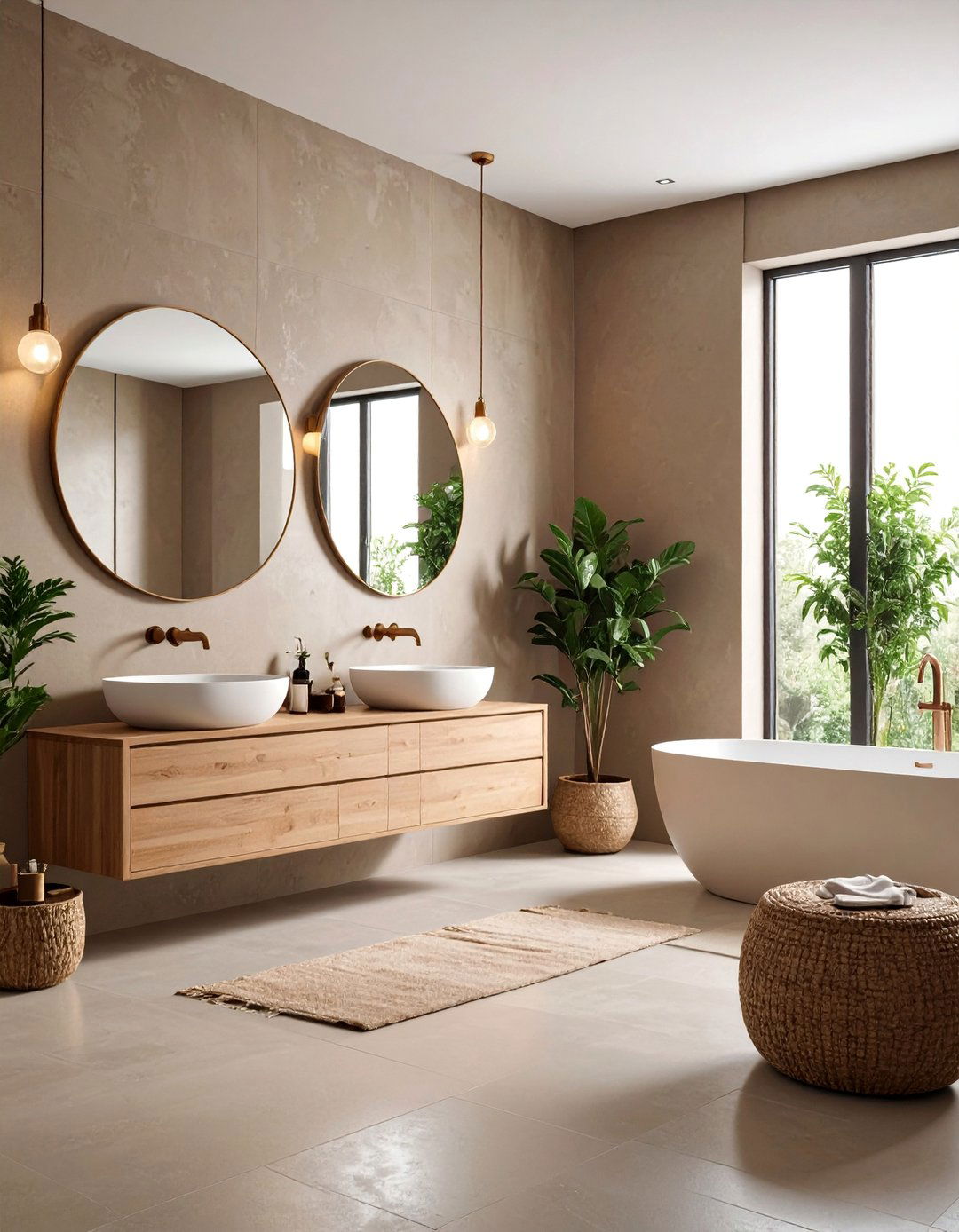 Taupe Textured Brown Bathroom Serenity - 25 Brown Bathroom Ideas
