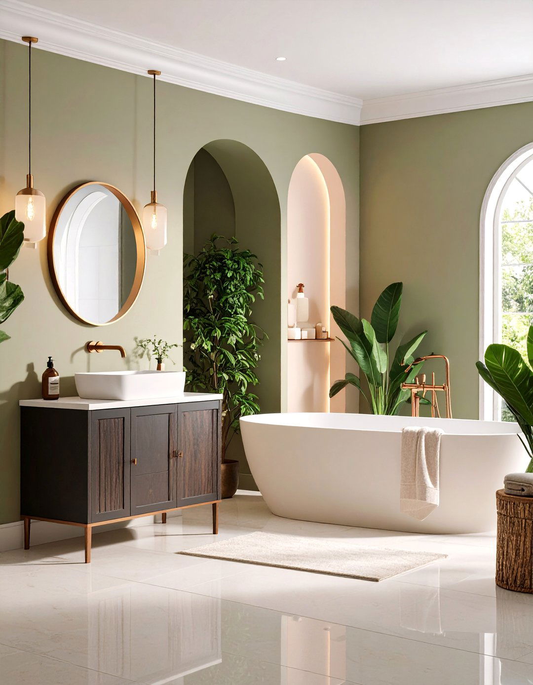 Taupe Walls with Black and Bronze Combinations - 25 brown and black bathroom ideas