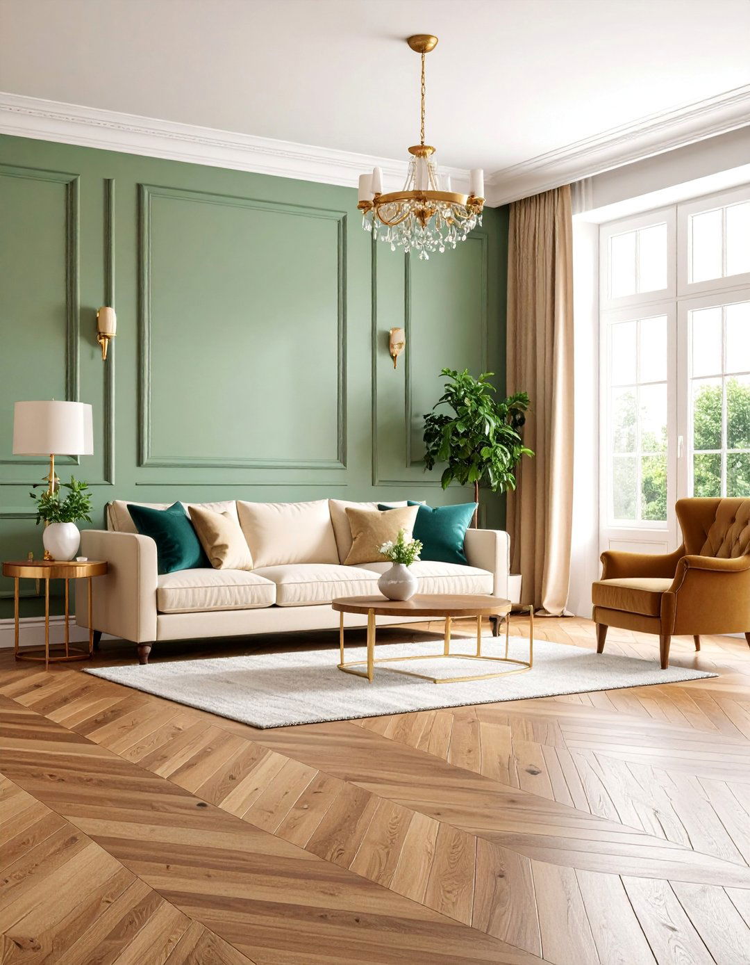 Taupe Walls with Hickory Hardwood Floors - 25 Floor and Wall Color Ideas