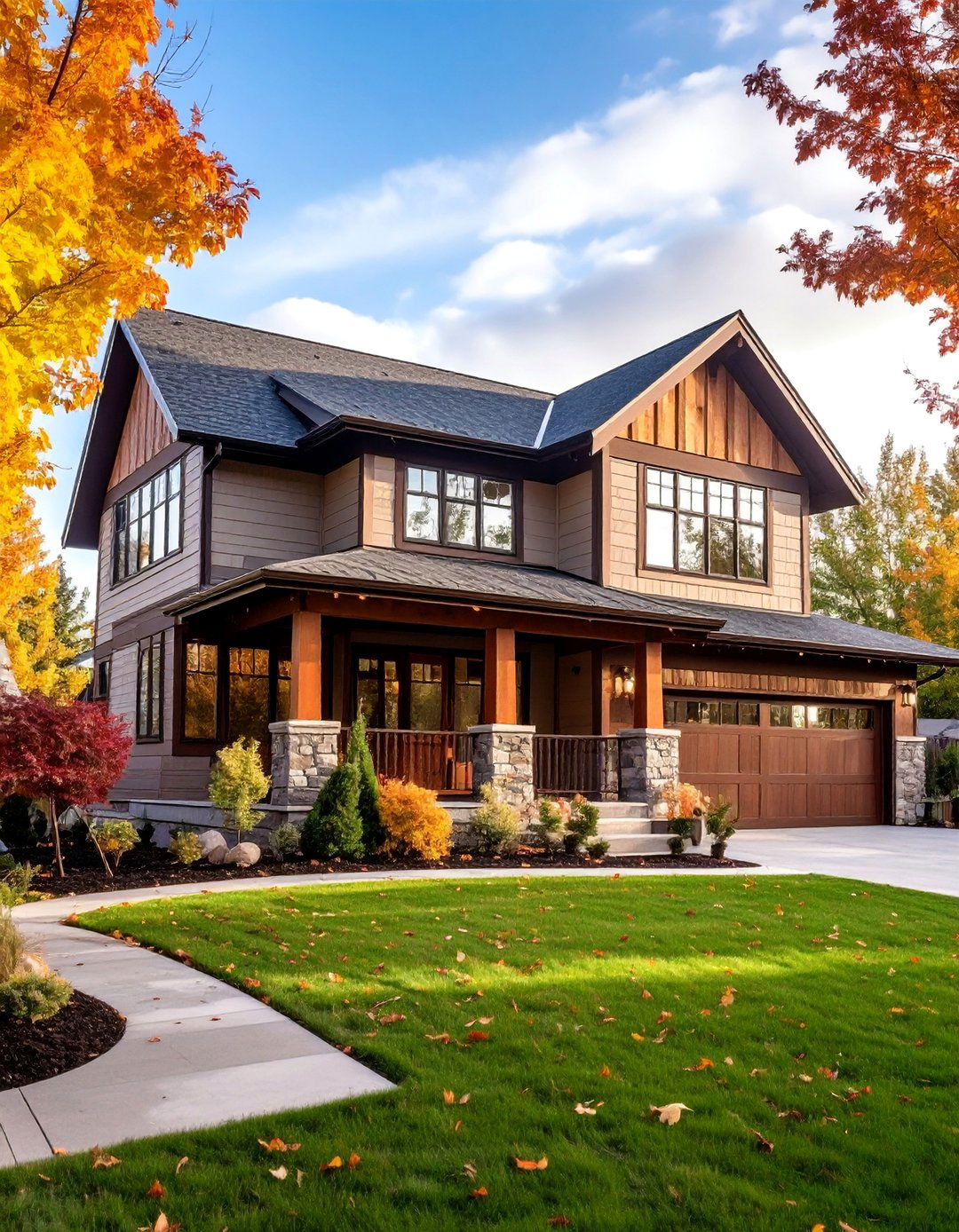 Taupe and Chocolate Brown Sophisticated Pairing - 25 Two-tone Siding Designs