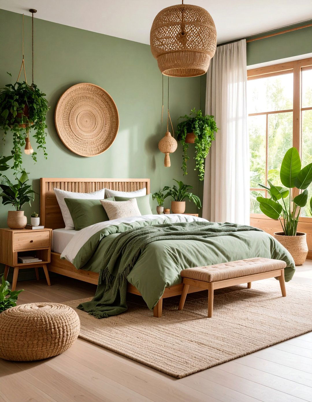 Taupe and Sage Green Nature Inspired Bedroom - 25 Taupe Bedroom Ideas
