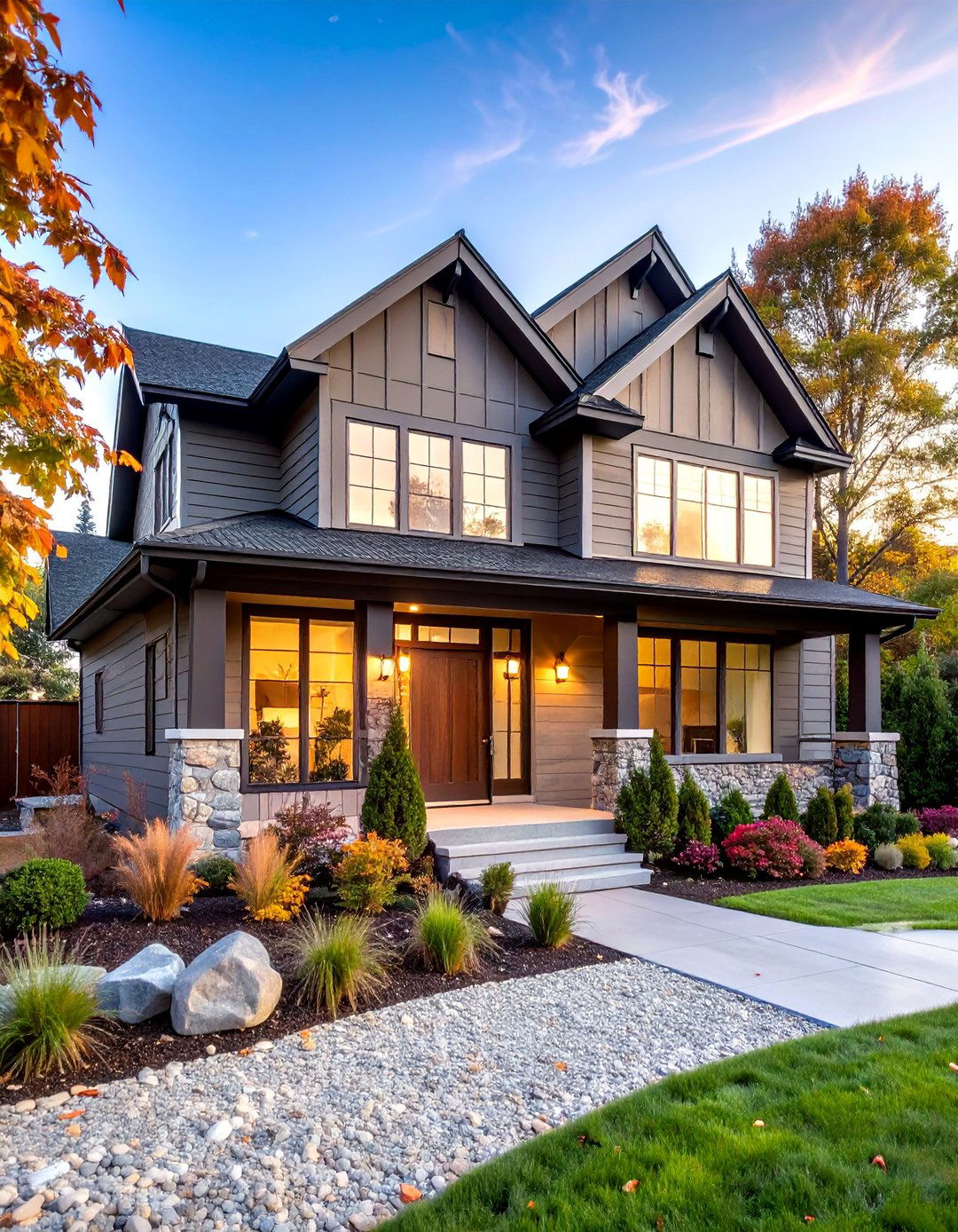 Taupe with Charcoal Gray Sophistication - 25 Exterior Taupe House Color Combinations