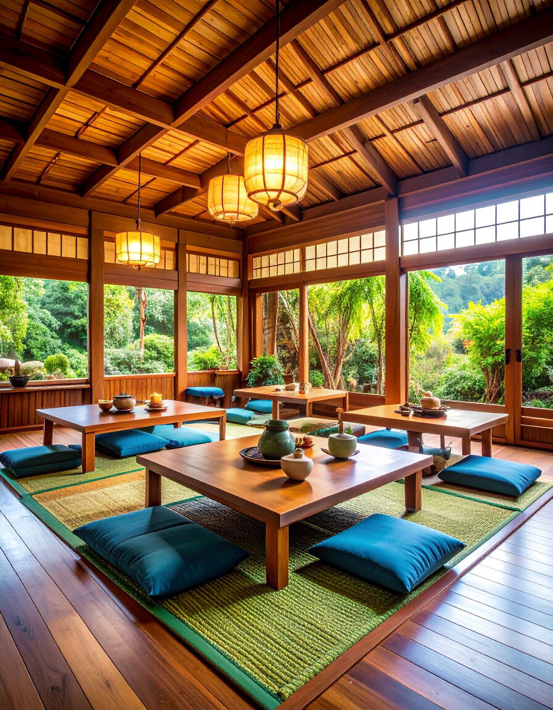 Tea House She Shed with Oriental Influences - 25 She Shed Interior Ideas