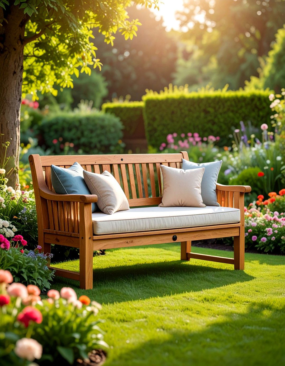 Teak Garden Bench with Integrated Storage Solutions - 25 Garden Seating Ideas