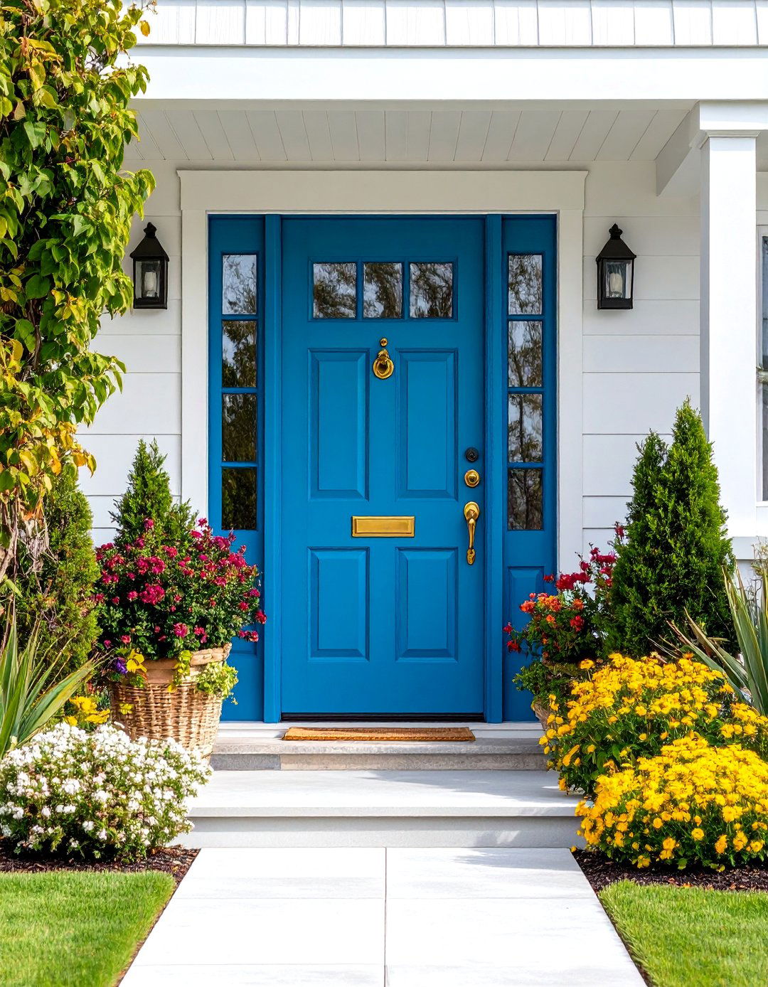 Teal Blue Coastal Door - 25 Cedar Front Door Colors Ideas