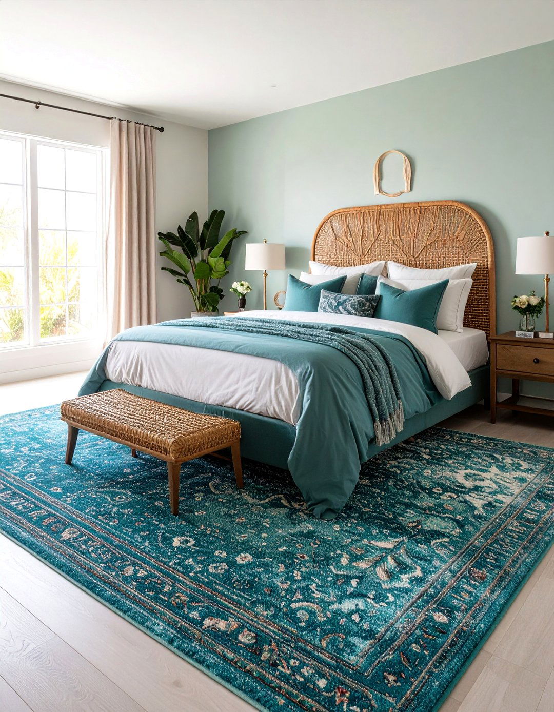 Teal Blue Green Jewel Carpet - 25 Bedroom Carpet Ideas