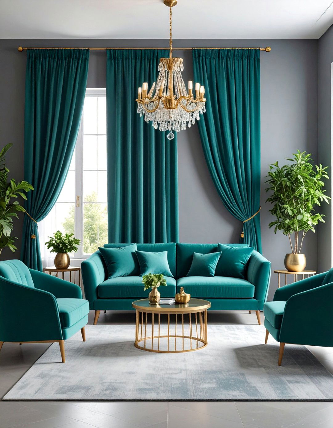 Teal Curtains with Gray Walls - 25 What Color Curtains Go With Gray Walls