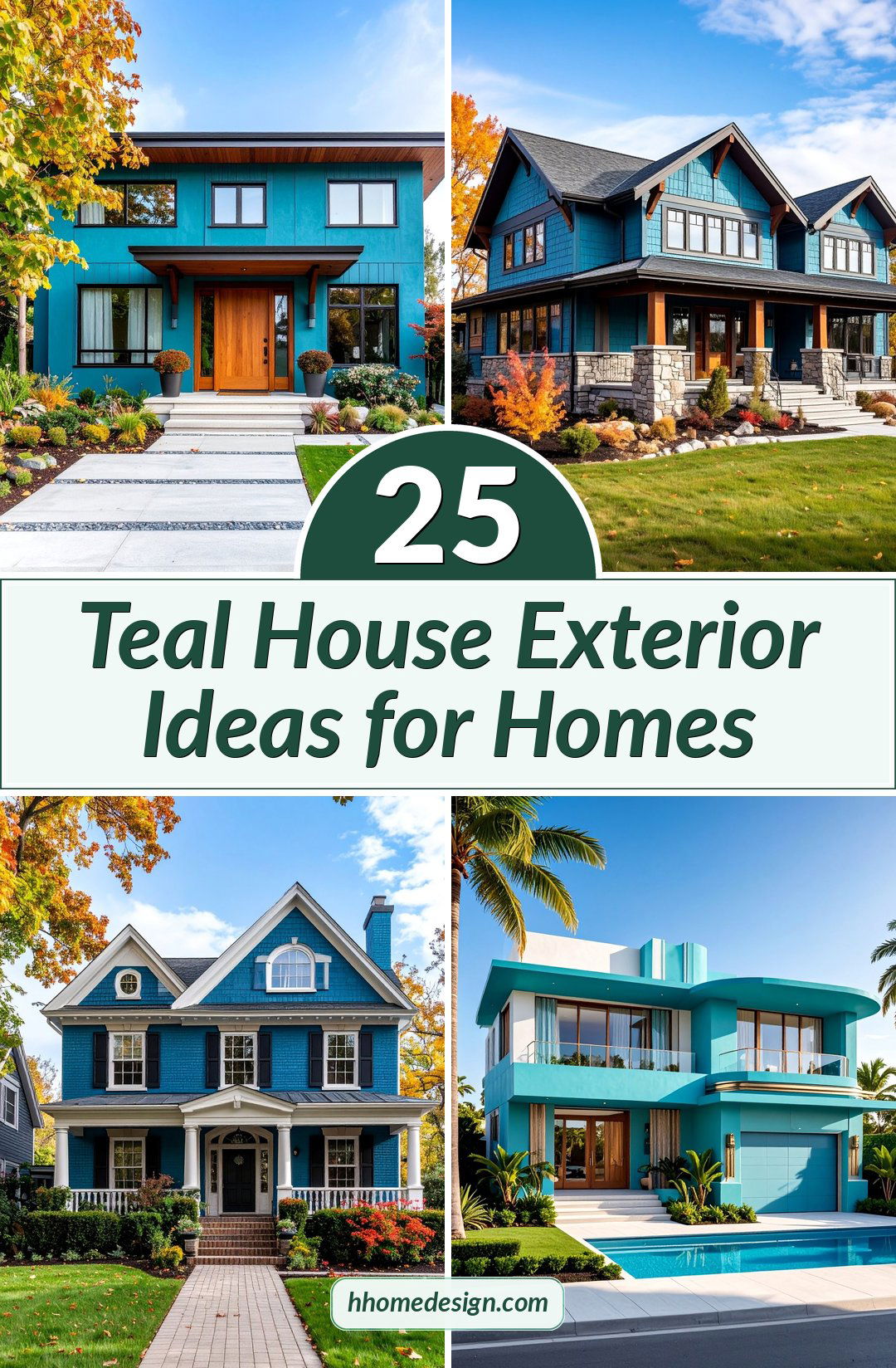 25 Teal House Exterior Ideas for Homes
