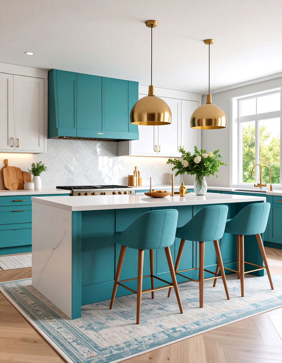 Teal Kitchen Island Extended Dining - 25 Teal Dining Room Ideas