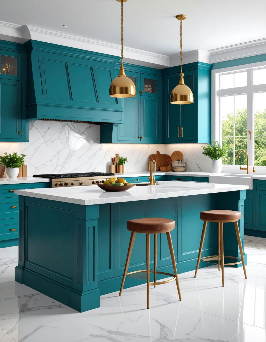 Teal Kitchen Island Vibrant Personality - 25 Kitchen Island Color Ideas