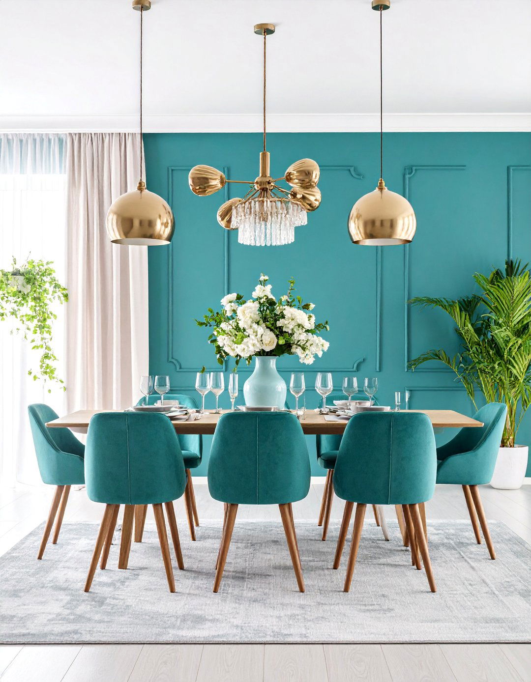 Teal Scandinavian Minimalist Design - 25 Teal Dining Room Ideas