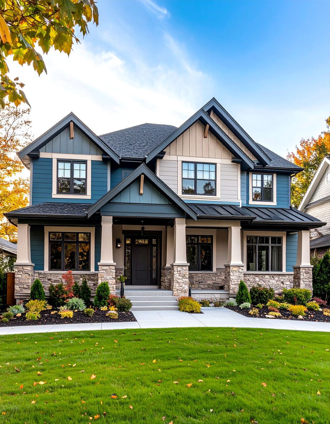 Teal and Beige Color Scheme - 25 1980s House Exterior Ideas
