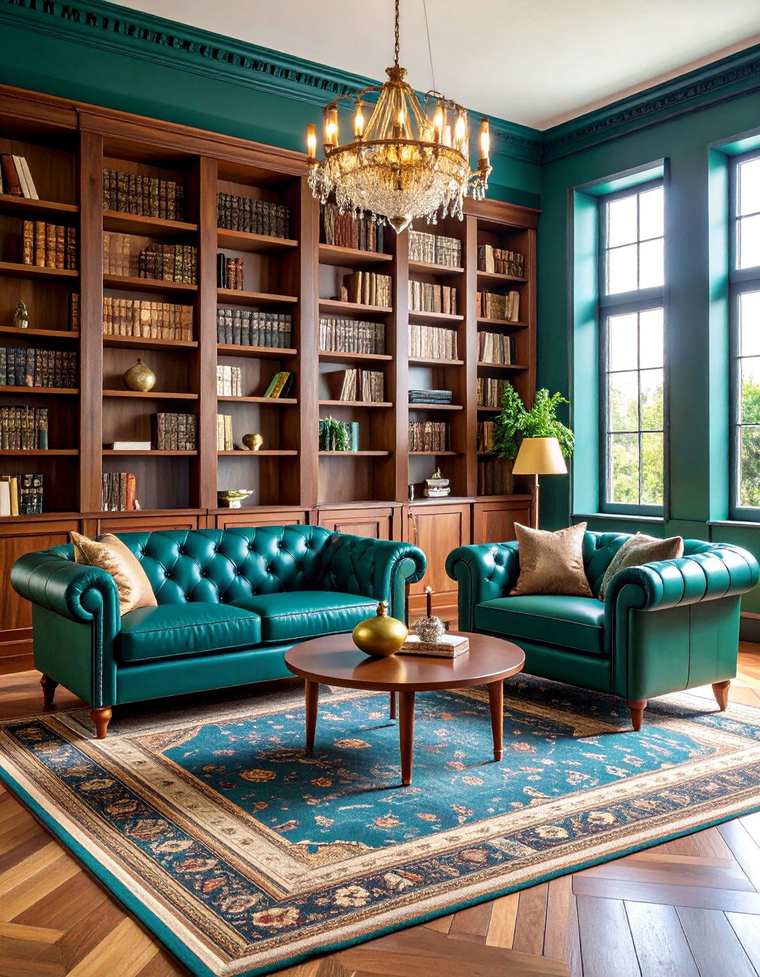 Teal and Forest Green Library Den Sophistication - 25 Blue and Green Color Combos for Decorating