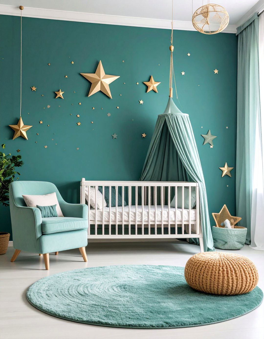 Teal and Gold Celestial Magic - 25 Nursery Color Ideas