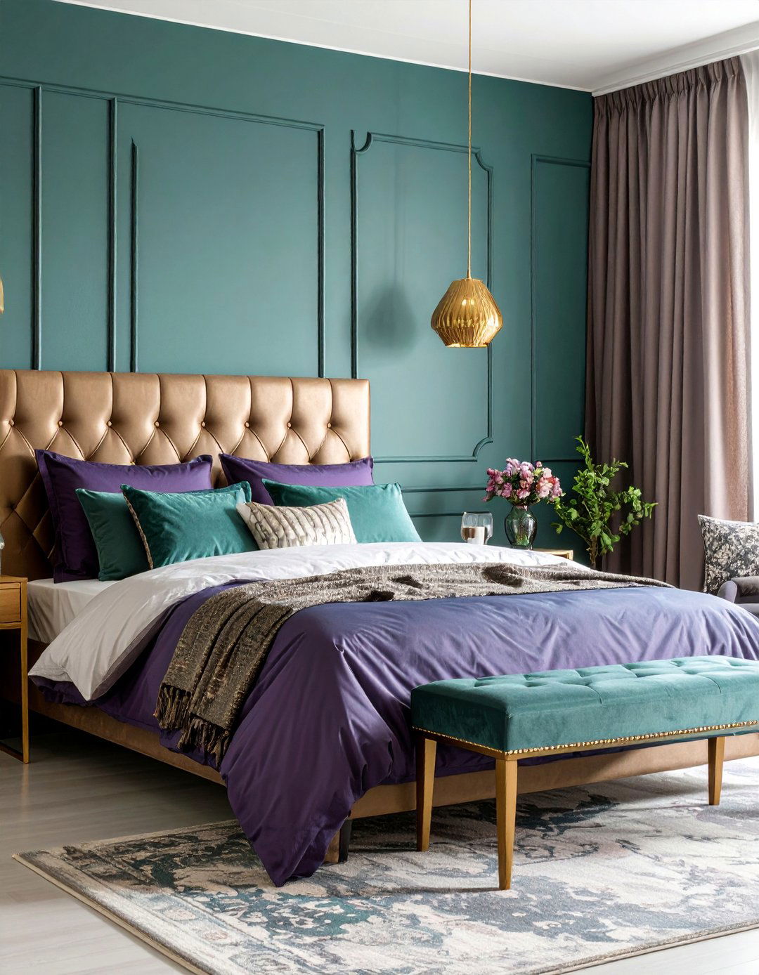 Teal and Purple Color Splash Bedroom - 25 90s Bedroom Decor Ideas