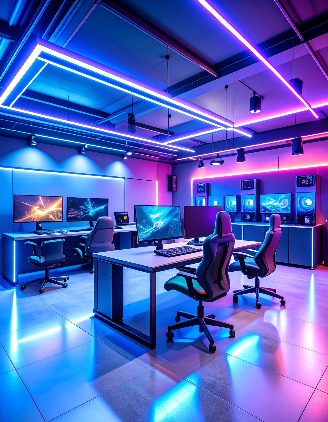 Tech Forward Gaming Garage Hub - 25 Garage Game Room Ideas