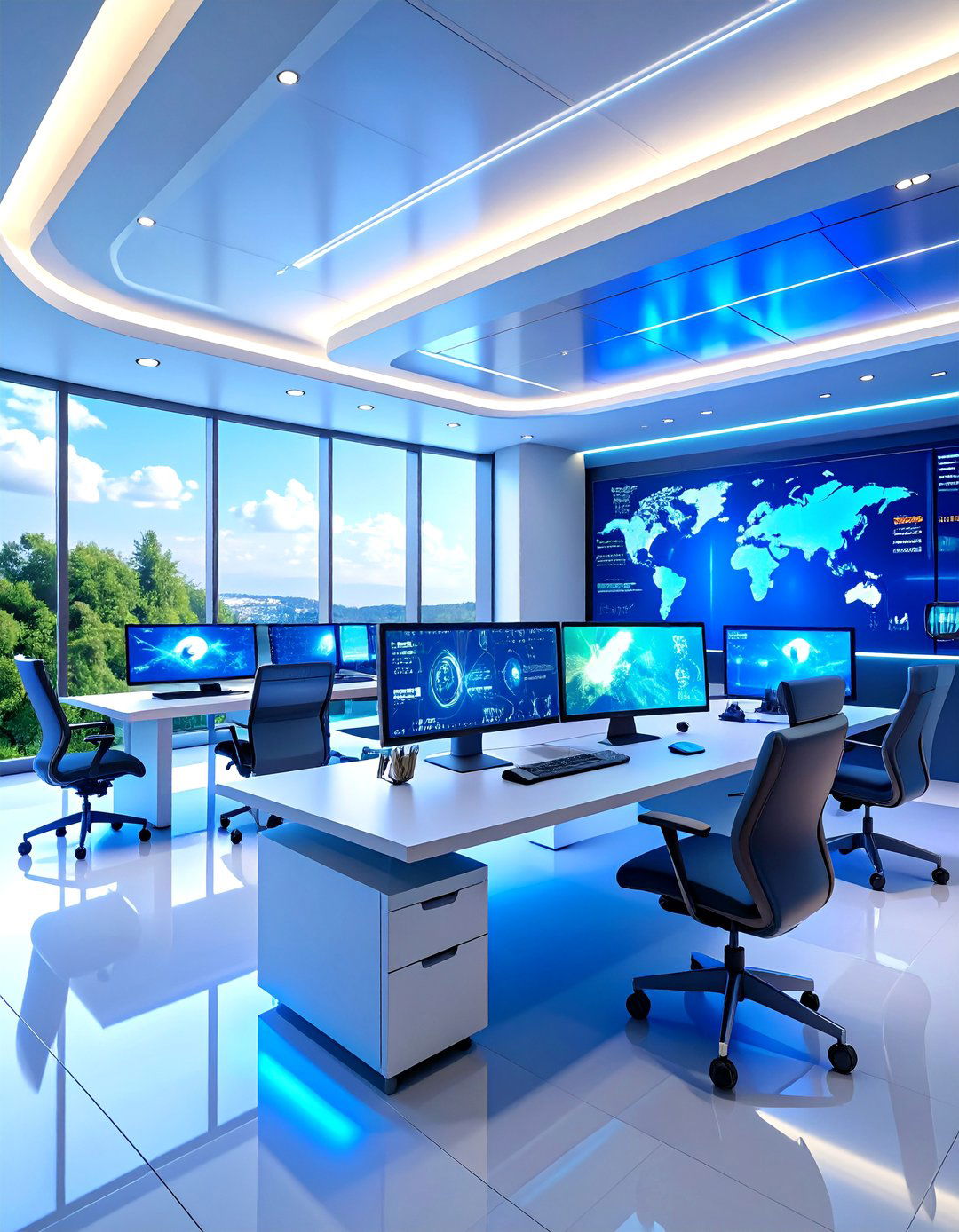 Tech Integrated Smart Office - 25 Modern Home Office Ideas