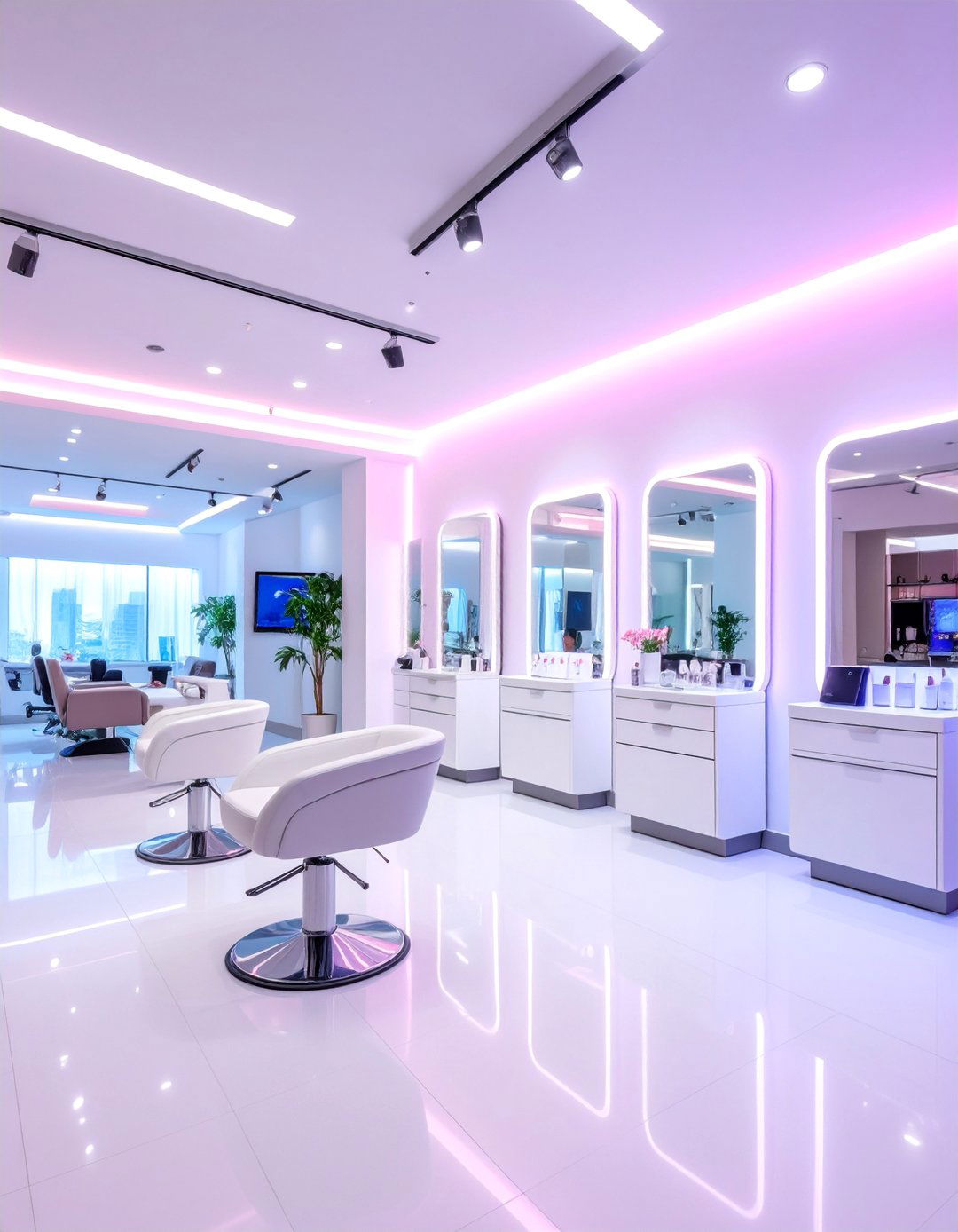 Tech Integrated Smart Salon Experience - 25 Salon Interior Design Ideas