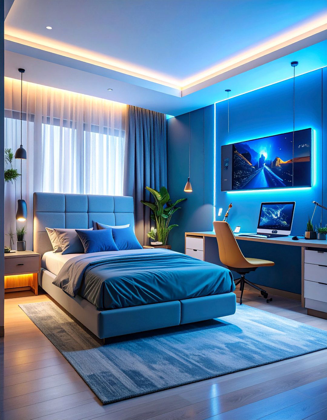 Technology Hub with Smart Organization - 25 Girl Room Ideas for 10-year-olds