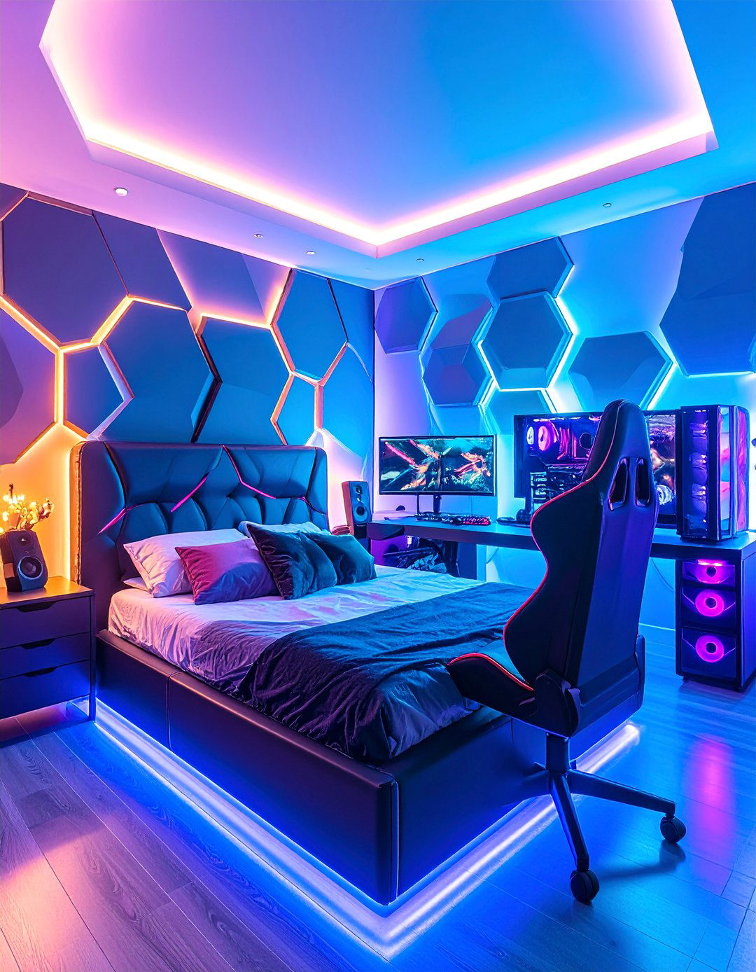 Teen Gamer Rainbow Bedroom E Sports Arena - 25 Rainbow Bedroom Ideas