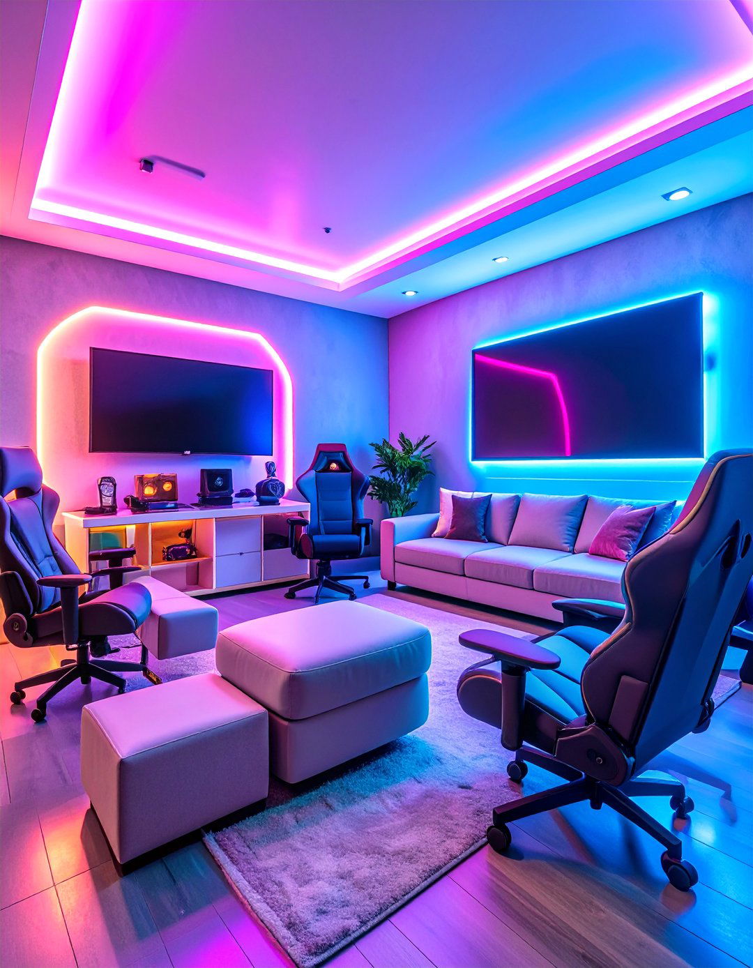 Teen Hangout Space with Gaming Setup - 25 bonus room ideas