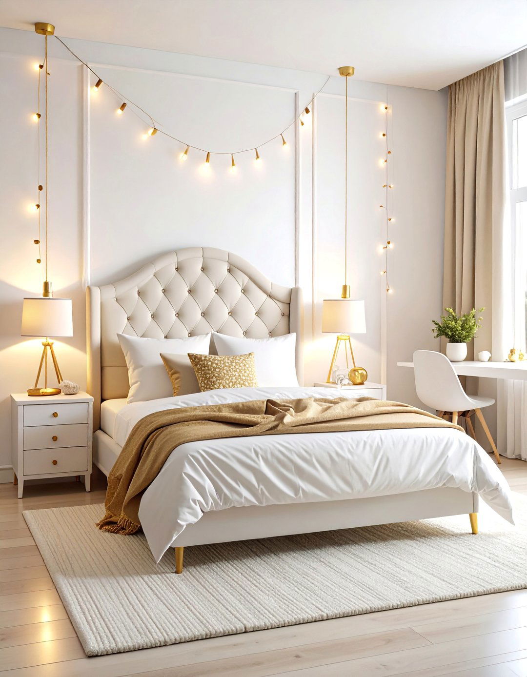 Teen White and Gold Bedroom - 25 White and Gold Bedroom Ideas