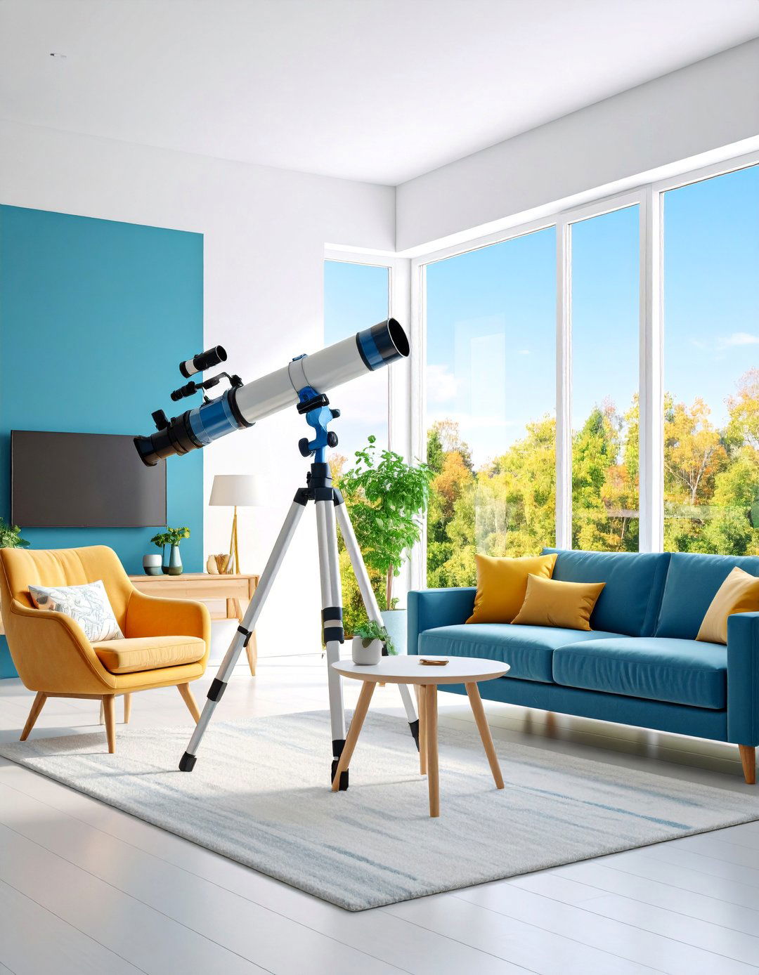 Telescope and Stargazing Station - 25 Living Room Nook Ideas