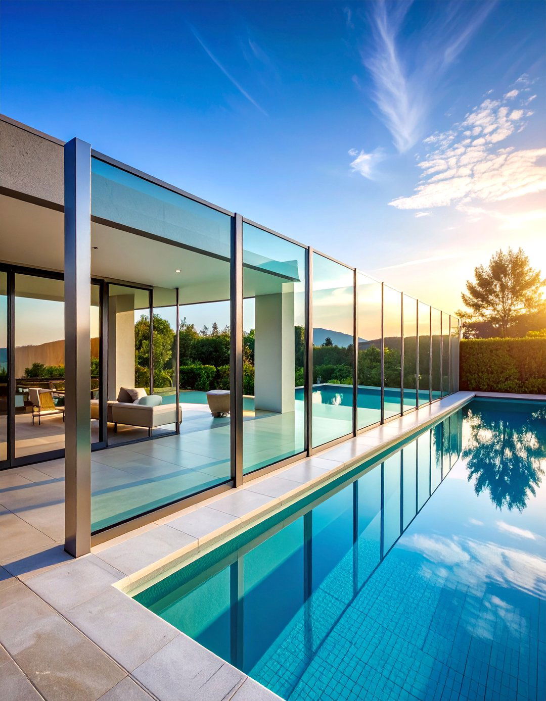 Tempered Glass Privacy Fence with Aluminum Frame - 25 Types of Fences