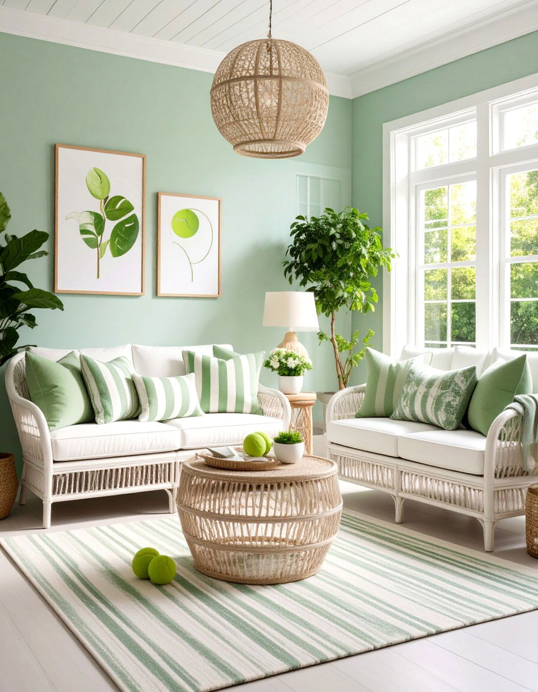 Tennis Club Inspired Sunroom - 25 Preppy Room Ideas