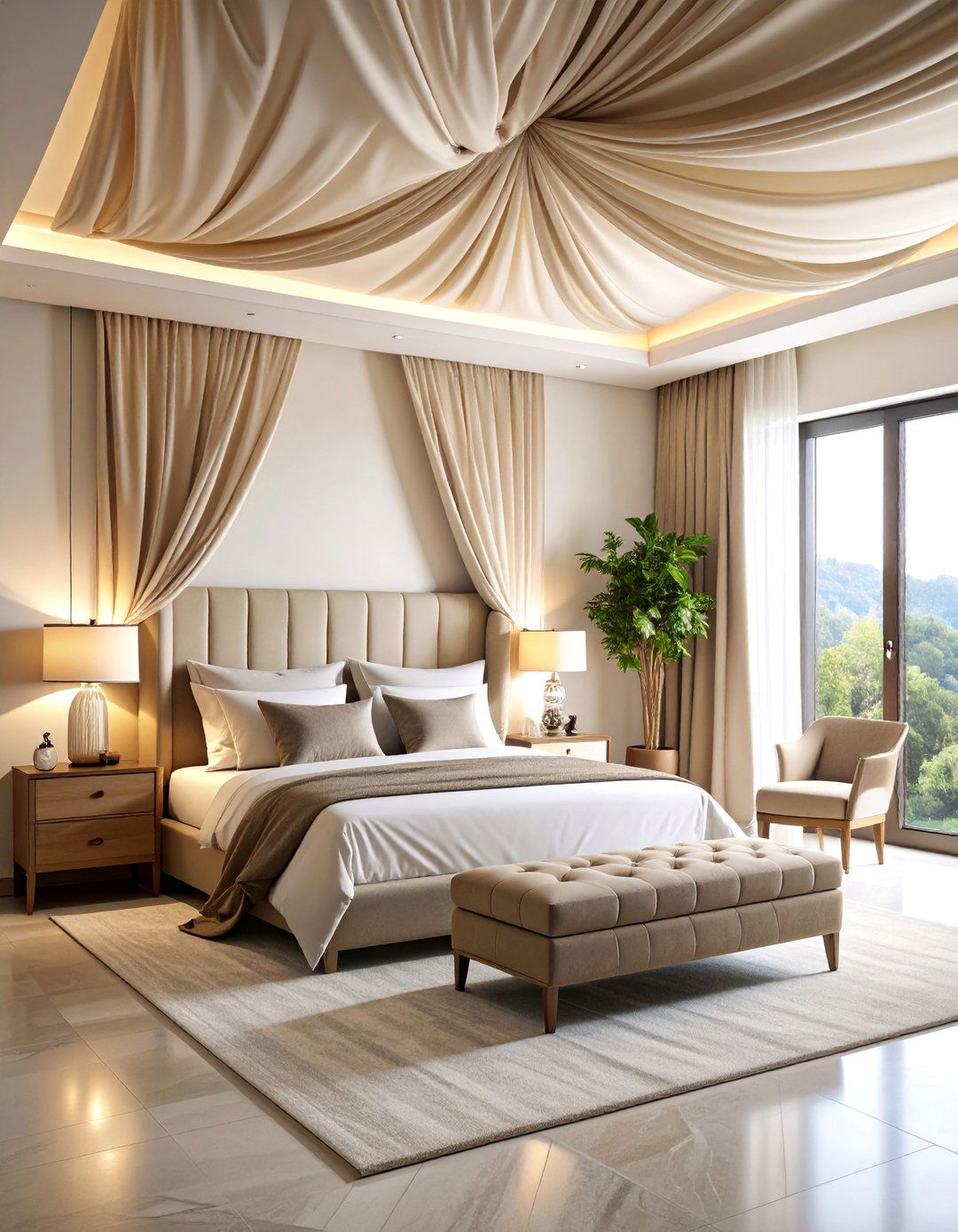 Tented Fabric Ceiling Design - 25 Ceiling Wallpaper Ideas