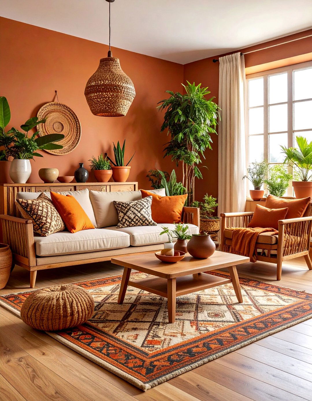 Terra Cotta Accent Living Room Warmth - 25 Boho Room Ideas