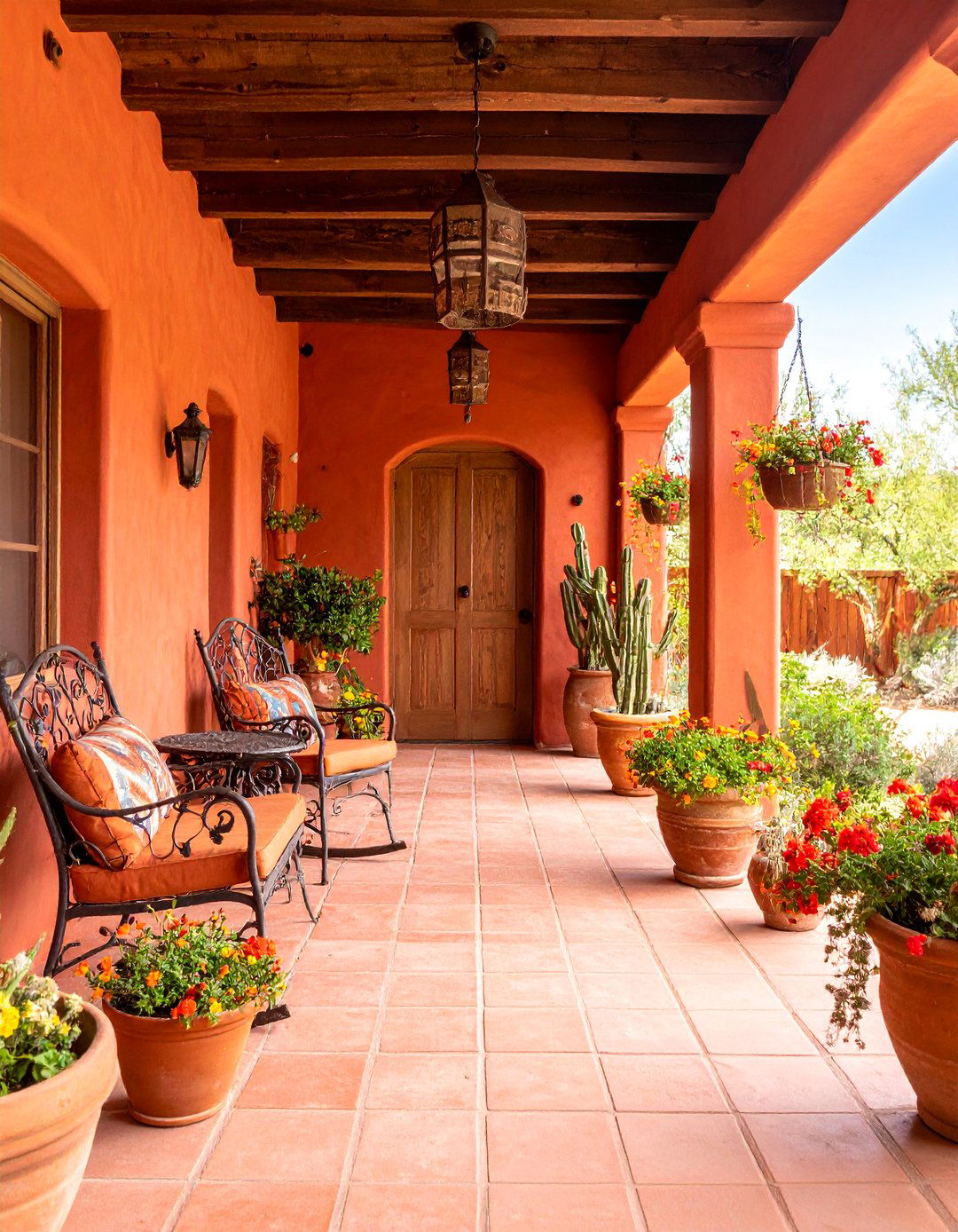 Terra Cotta Porch with Earthy Warmth - 25 Porch Paint Colors