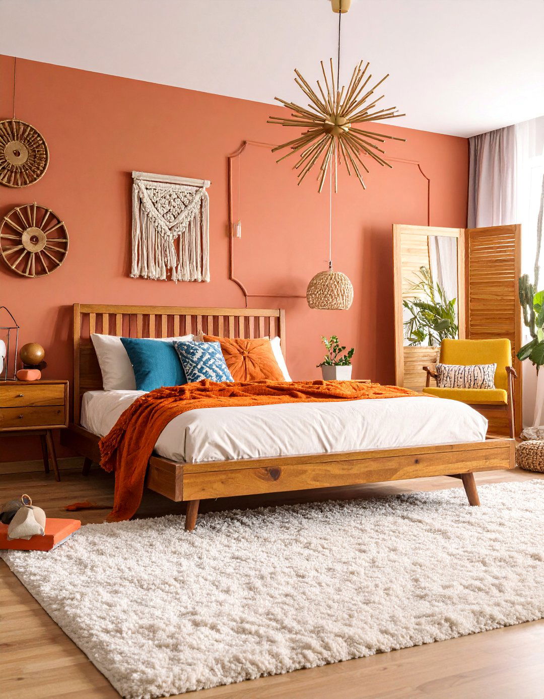 Terracotta Bedroom in Mid Century Warmth - 25 Terracotta Bedroom Ideas