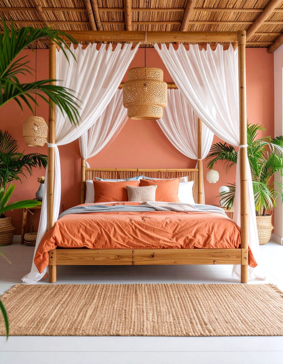 Terracotta Bedroom in Tropical Retreat Style - 25 Terracotta Bedroom Ideas