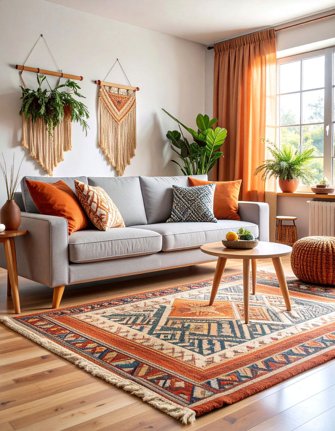 Terracotta Earth Warmth - 25 what color rug goes with a grey couch