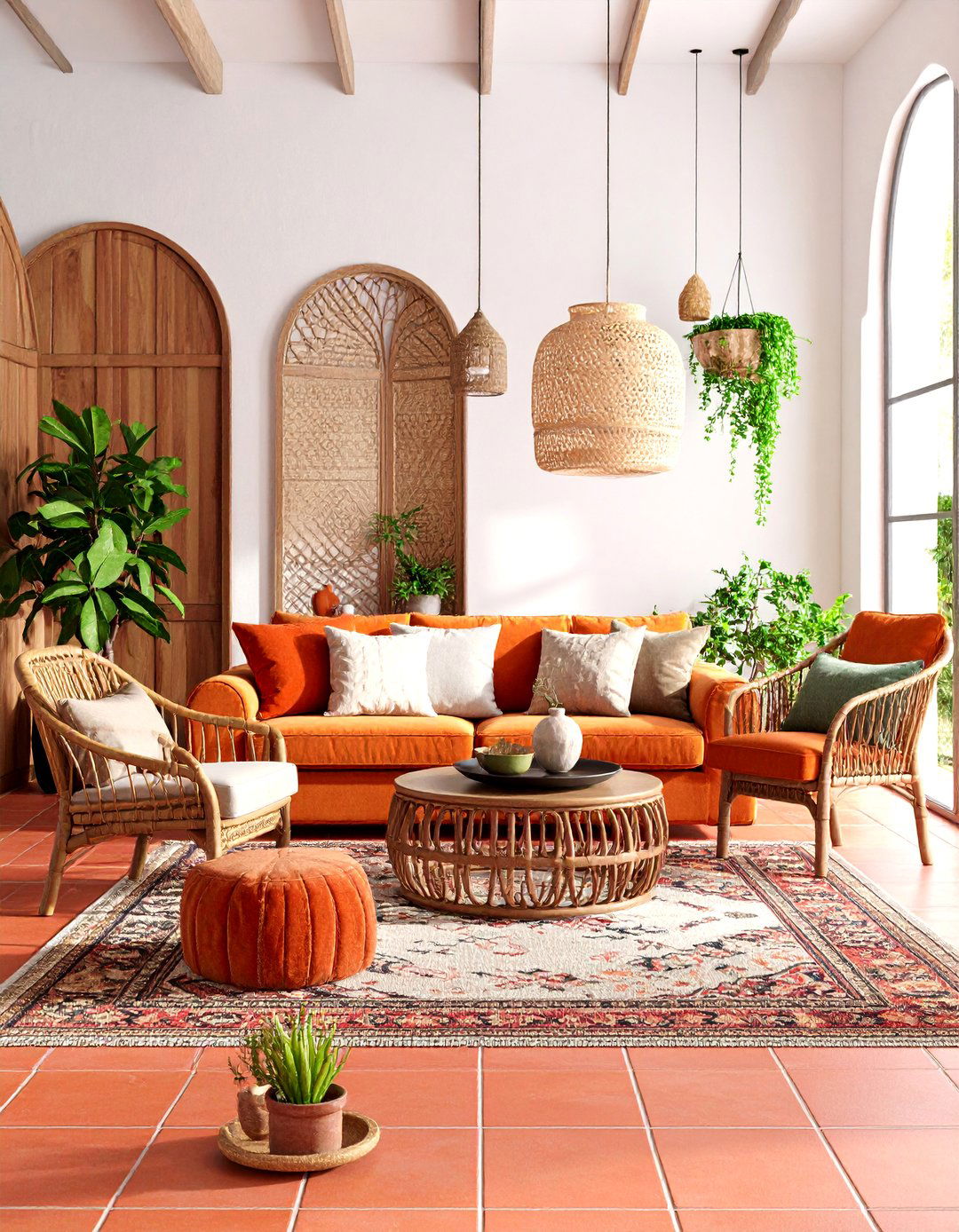 Terracotta Floor Tile Mediterranean Living Room - 25 terracotta living room ideas