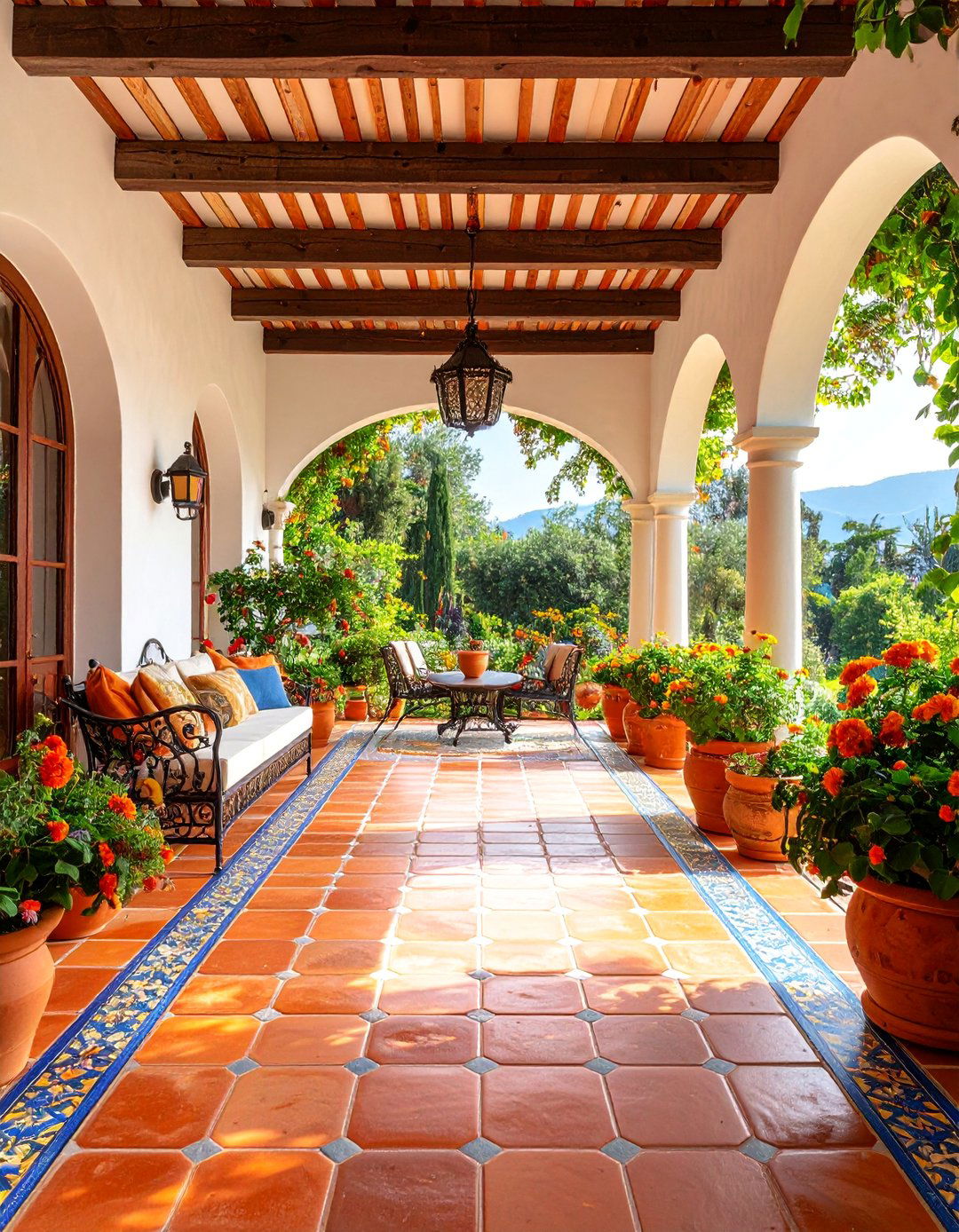 Terracotta Mediterranean Floor Tiles - 25 Sunroom Tile Floor Ideas