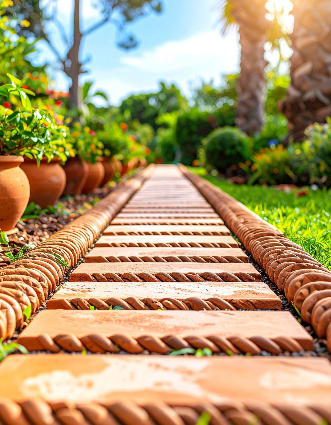 Terracotta Tile Mediterranean Borders - 25 Modern Garden Edging Ideas
