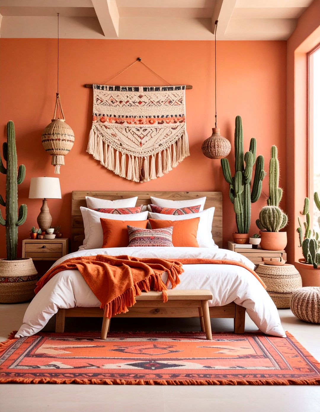 Terracotta and Pink Desert Bedroom - 25 Pink Boho Bedroom Ideas