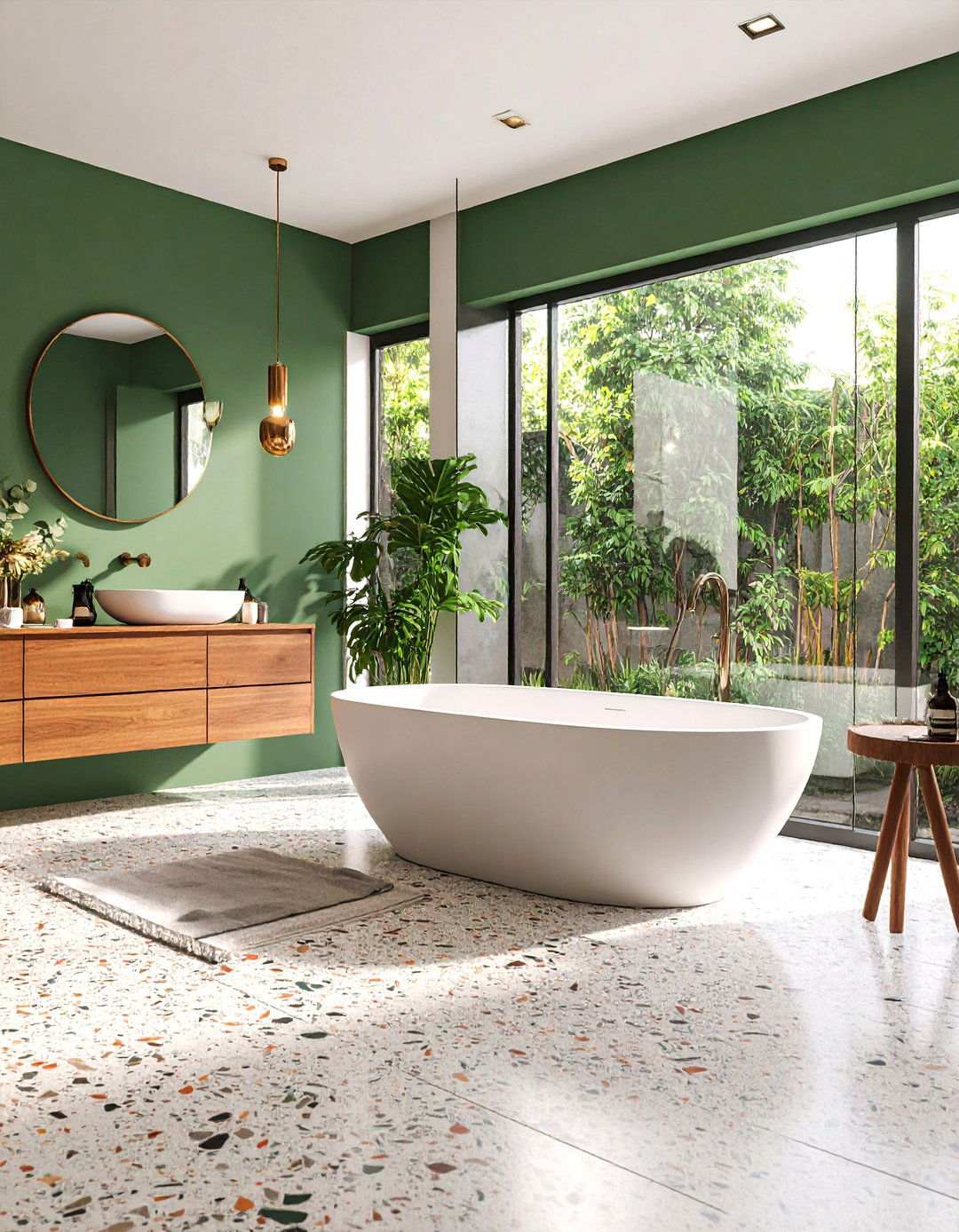 Terrazzo Concrete Finish - 25 Concrete Bathroom Ideas
