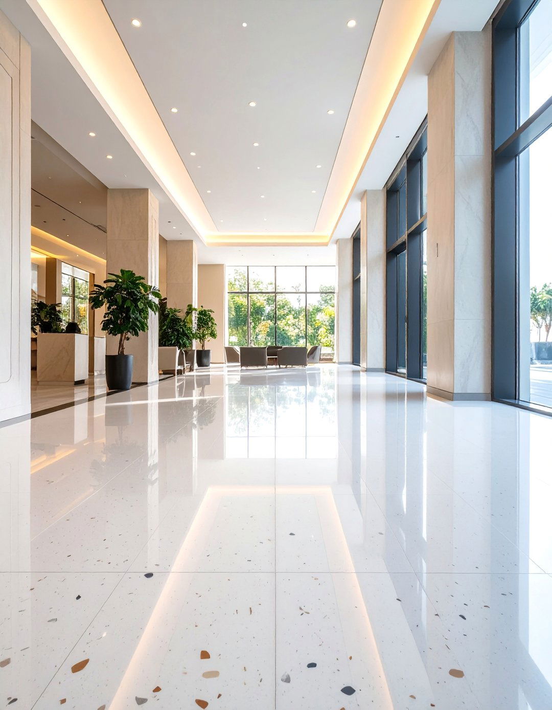 Terrazzo Flake Design with Natural Stone Chips - 25 Epoxy Floor Designs
