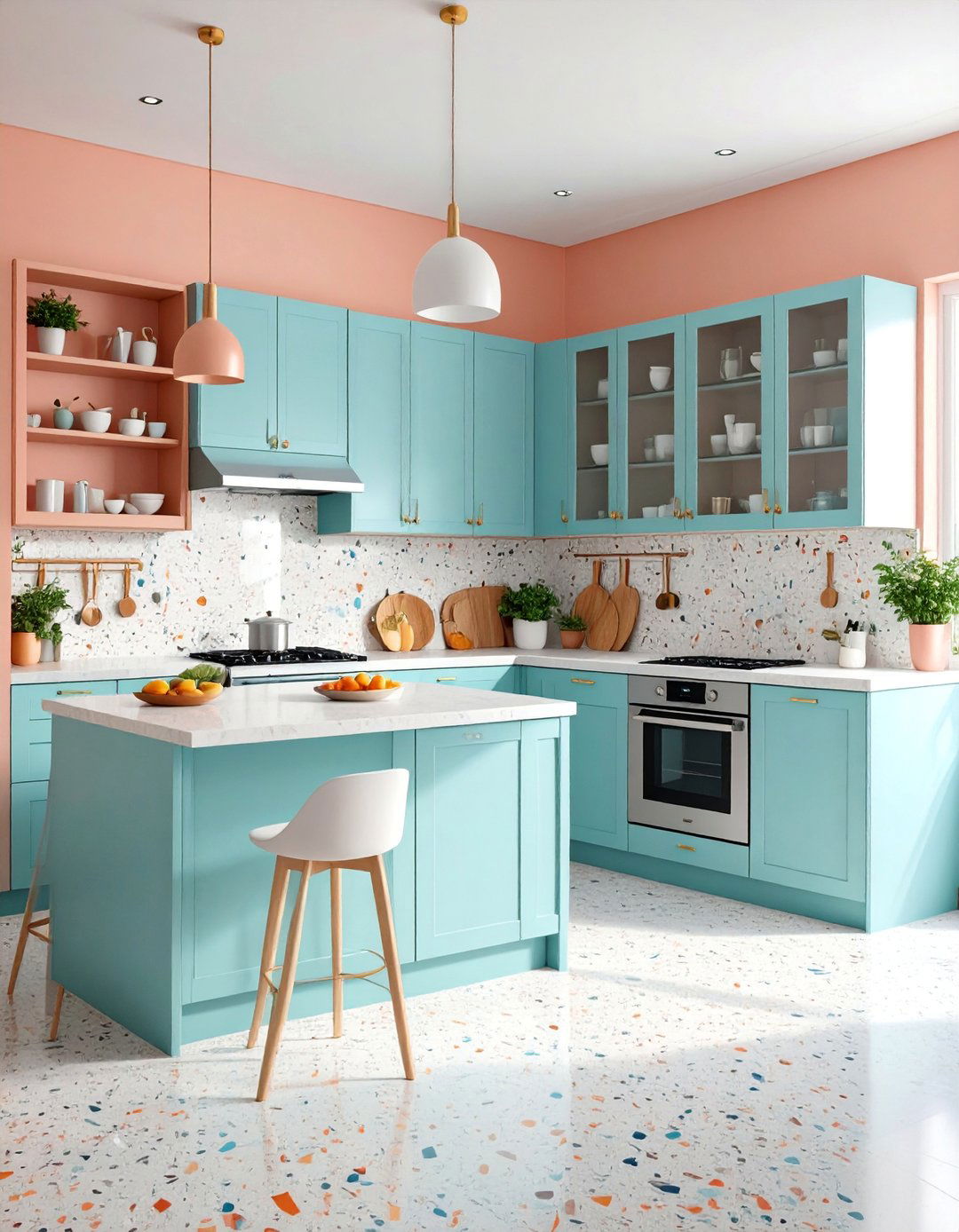 Terrazzo Small Kitchen with Maximum Impact Design - 25 Terrazzo Kitchen Countertops