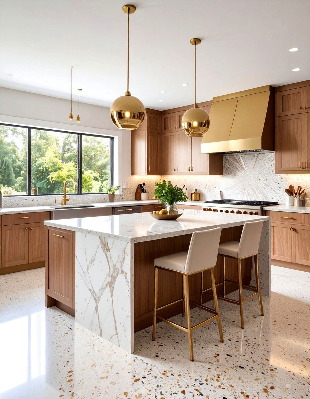 Terrazzo and Brass Kitchen Showcase - 25 Art Deco Kitchen Ideas