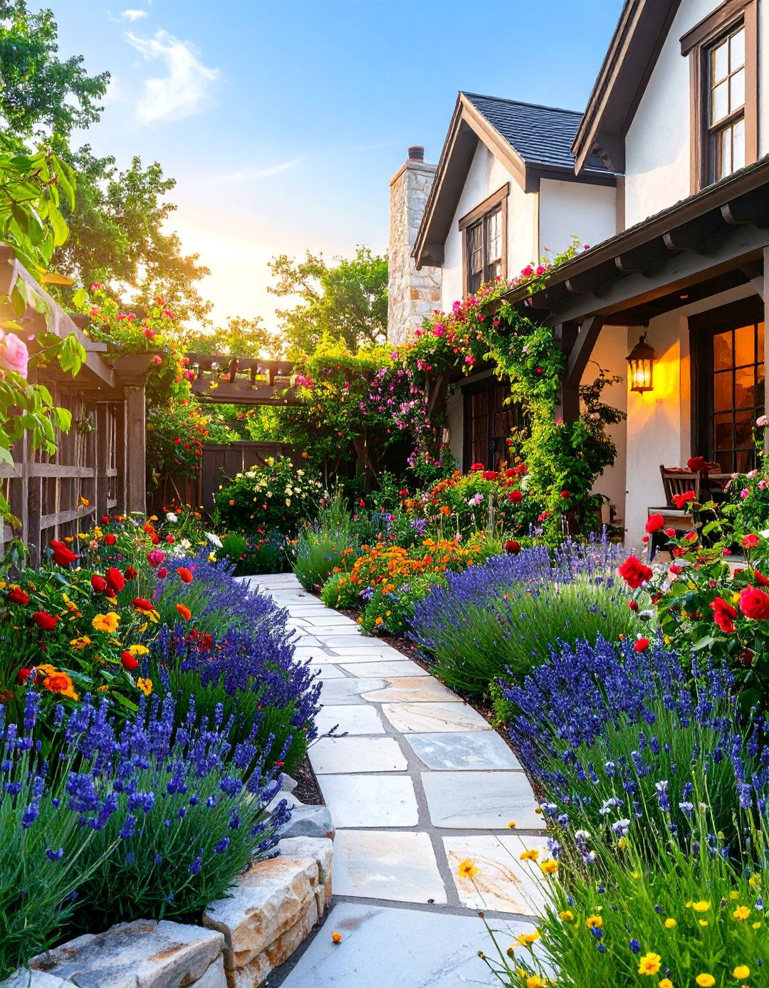 Texas Cottage Garden with Native Adaptations - 25 Front Yard Texas Flower Bed Ideas