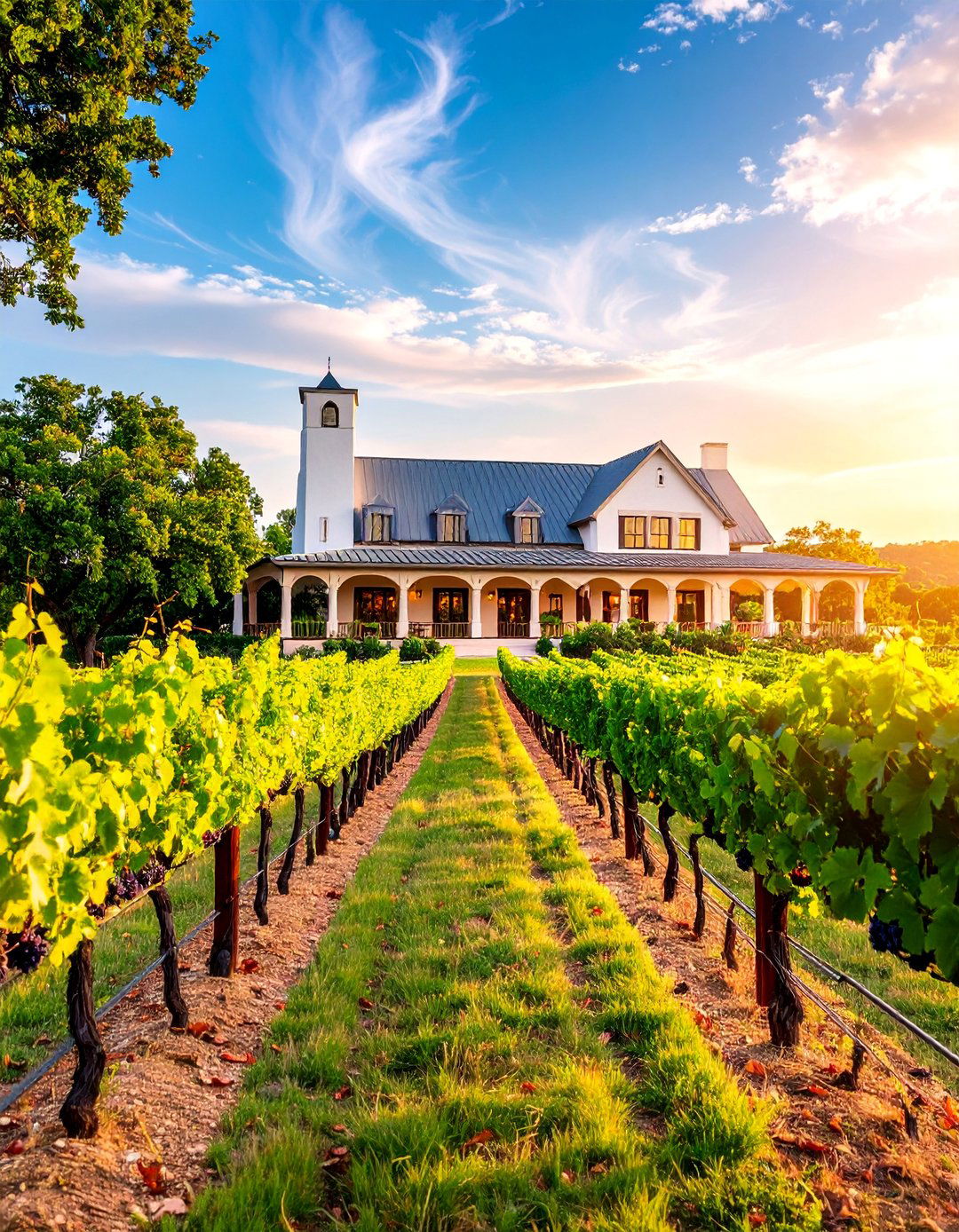 Texas Hill Country Wine Culture Vineyard Mural Landscape - 25 Texas Murals