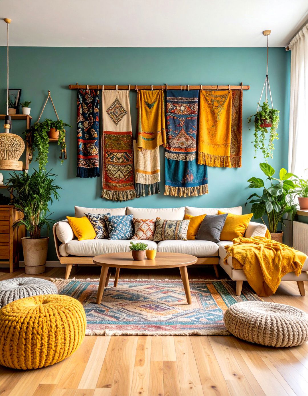 Textile Wall Hanging Art Living Room - 25 Budget Apartment Living Room Ideas